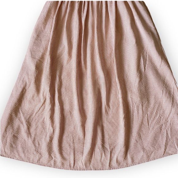 Stevie Hender Frill Ruffle Dress Woman’s Size Medium Peach & White Stripes - Picture 4 of 10